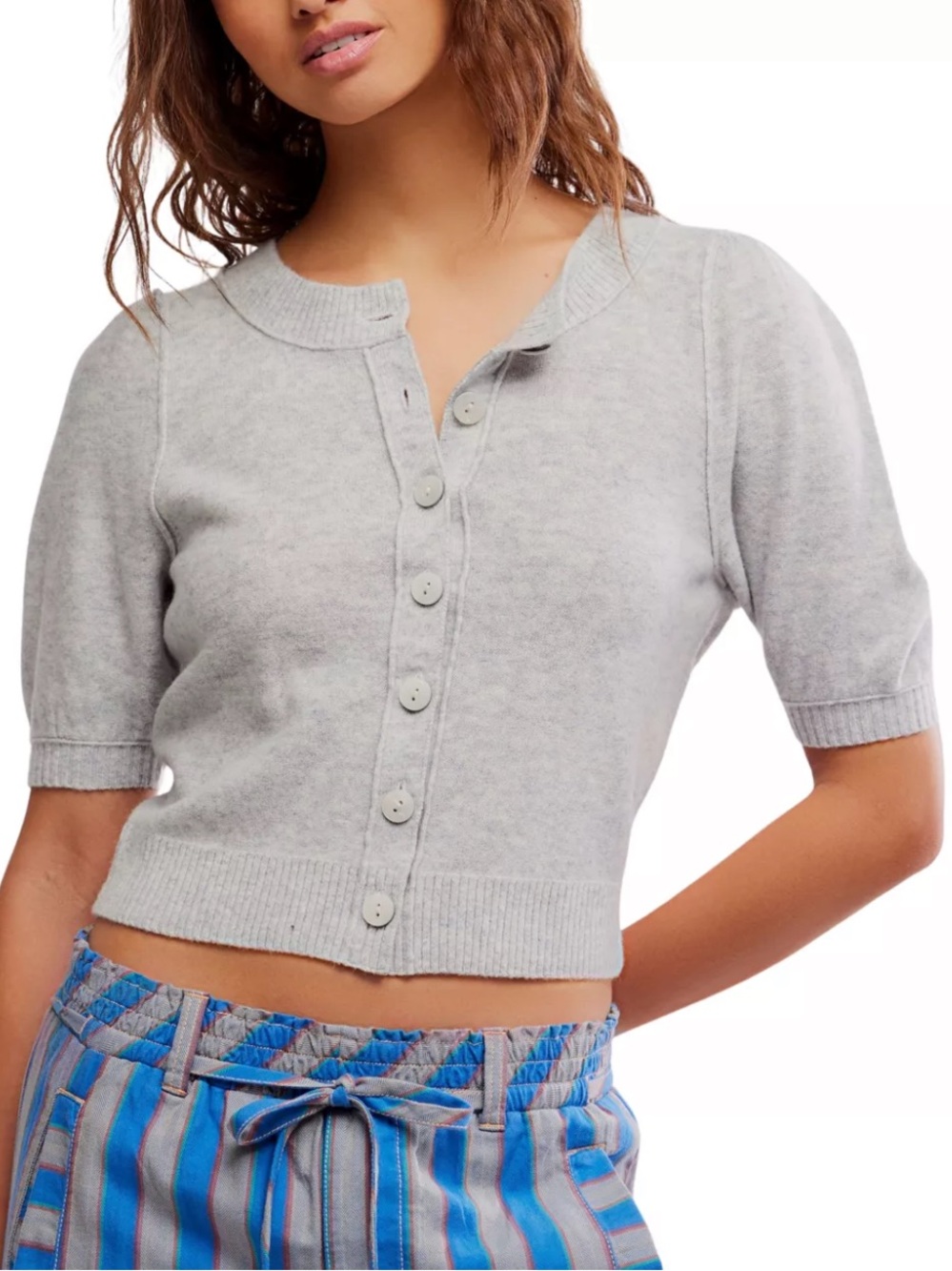 Isla Solid Cardigan Gray Cardigan Like New